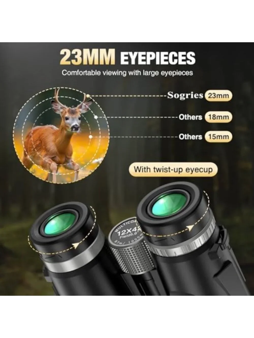 High-Power 12x42 HD Binoculars with Phone Adapter & Tripod for Outdoor